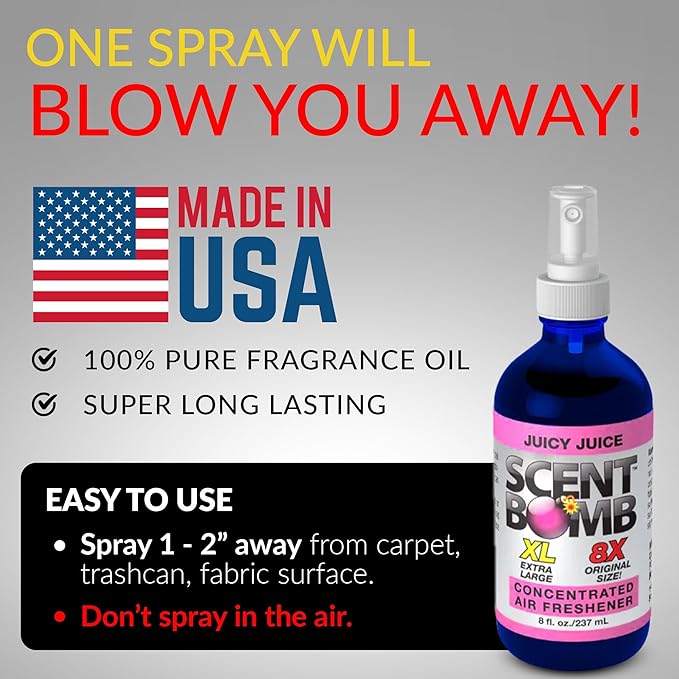 Scent Bomb Air Freshener Spray Long-Lasting Odor Eliminator for Home &amp Car Effective Deodorizer Spray for Kitchen Bathroom Fresh Room Spray &amp Smell Neutralizer Juicy Juice