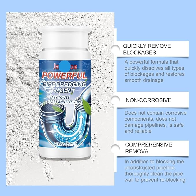 Drain Cleaner - Professional Strength Drain Unblocker for Kitchen Bathroom Sink &amp Toilet - Removes Clogs Fast &amp Leaves No Residue(3PCS)