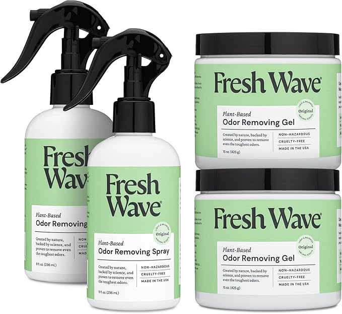 Fresh Wave Odor Removing Gel + Spray Bundle: (2) 15 oz. Gels + (2) 8 fl. oz. Sprays