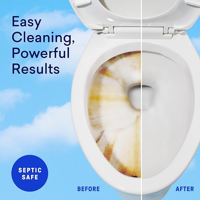 BLUELAND Toilet Bowl Cleaner Tablets 2-Pack 28 Count Lemon Cedar Plastic-Free No Harsh Chemicals Plant-Based