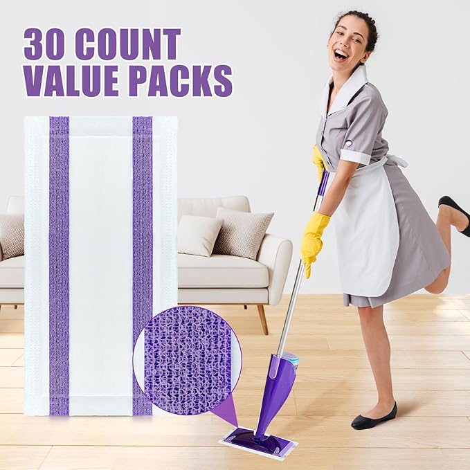 50 Count for Swiffer Wet Jet Pads Disposable Wet Jet Pads for Swiffer Wet Pads Refill for Spray Mop All-Floor Cleaning Pads Safe for Hardwood &amp Multi-Surface