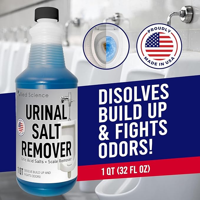 Urinal Salt Calcium and Mineral Scale Remover - Eliminates Urine Odor Destroys Uric Acid Salt Deposit Buildup