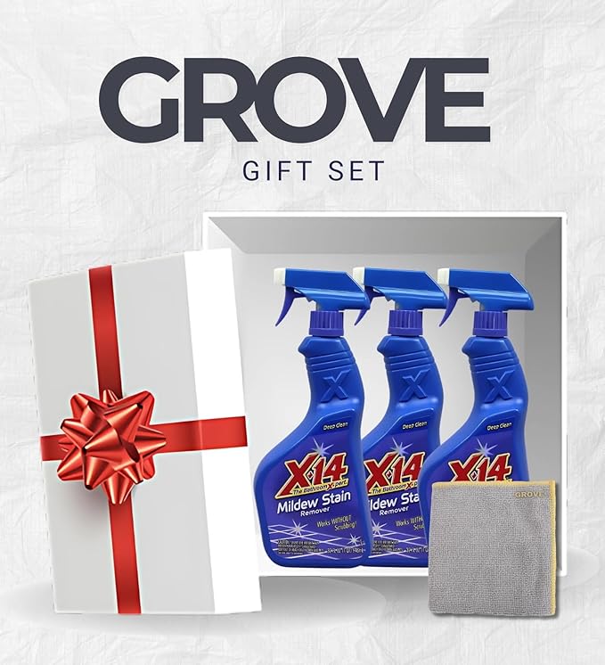 3x x14 Professional Instant Stain Remover Bundle with Microfiber Towel – No-Scrub Formula for Removing Stains on Hard Surfaces Tile Grout and Vinyl – Gift Set (4 Items)