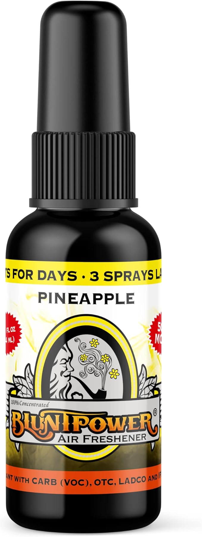 BluntPower (Pineapple 5 Pack) Concentrated Air Freshener - Premium Oil Based Air Freshener Spray For Home and Car - Long-Lasting Bathroom Spray Car Freshener &amp Odor Eliminator Spray