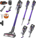 BLACK+DECKER Pet Hair Vacuum Cordless Vacuum Cleaner Pet Hair Up to 55 Minutes of Runtime Interchangeable Floorhead Maximum Suction Multi-Surface Light Weight Powerseries Extreme (BSV2020P)
