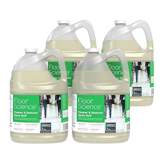 Diversey Floor Science CBD540458 Professional Cleaner and Restorer Spray Buff Cleans &amp Shines with Citrus Scent Ready-to-Use 1-Gallon (Pack of 4)