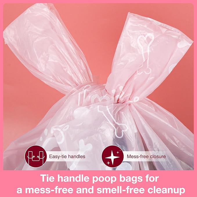 Charmount 120 Count 4 Gallon Drawstring Small Trash Bags/ 270 Counts Large Dog Poop Bags with Handles Bundle