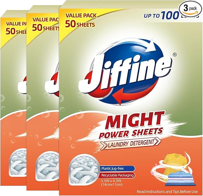 MIGHT SHEETS Laundry Detergent Sheets (50 Loads) Fresh LinenGreat For TravelApartments DormsMIGHT SHEETS Laundry Detergent Strips Eco Friendly &amp Hypoallergenic (Pack of 3)