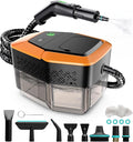 Steam Cleaner 3-Level Adjustable Handle 15s Heat-Up Steamer for Cleaning With 1.8L Large Tank Dry Burn Protection Handheld Steam Cleaner for Home Bathroom Tile GroutCar with 12pcs Accessories