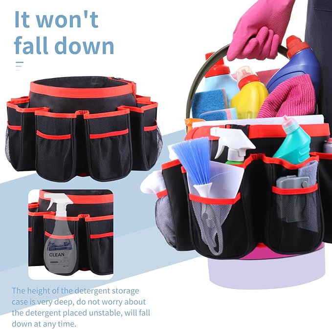Bucket Cleaning Tool OrganizerWash Tool Caddy 5-Gallon Organizer5 Gallon Bucket Holder Cleaning Supplies for Housekeeping