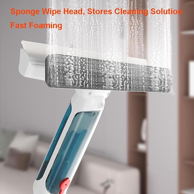 Extension Pole Window Cleaner Multi-Functional Glass Cleaning Household with Silicone Wiper Water Jet Window Cleaner Outdoor Window Cleaning Tools