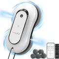 Intelligent Window Cleaning Robot - Electric Window Cleaner with Dual Water Spray Remote &amp App Control Suitable for Interior &amp Exterior Windows Includes 12 Cloths White