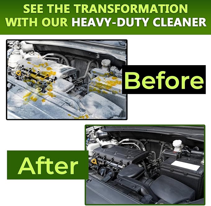 EcoFast 500 New &amp Improved Heavy-Duty Degreaser Cleaner — Non-Toxic Biodegradable Grease Stain Dissolver — Multi Use Concentrate for Kitchen Automotive Floor Wood Fabric Driveway — 1 Gallon