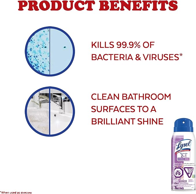 Lysol Neutra Air 2 in 1 Disinfectant Spray Lavender and Lily Scent Eliminates Odors 10 Ounces (Pack of 4)