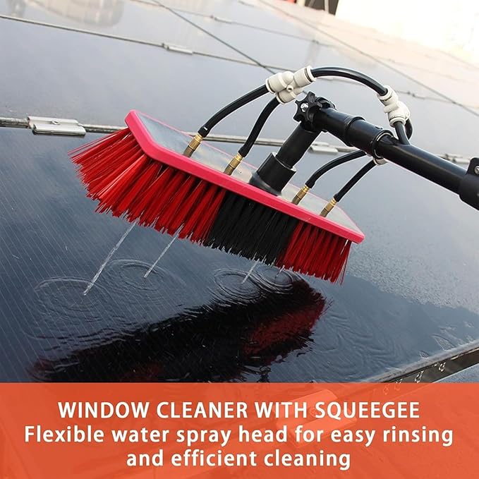 Adjustable 12-36 FT Solar Panel &amp Window Cleaner Kit - Extendable Water Fed Brush for Outdoor Glass Cleaning Ideal for Solar Panels &amp Windows 18ft Long Reach