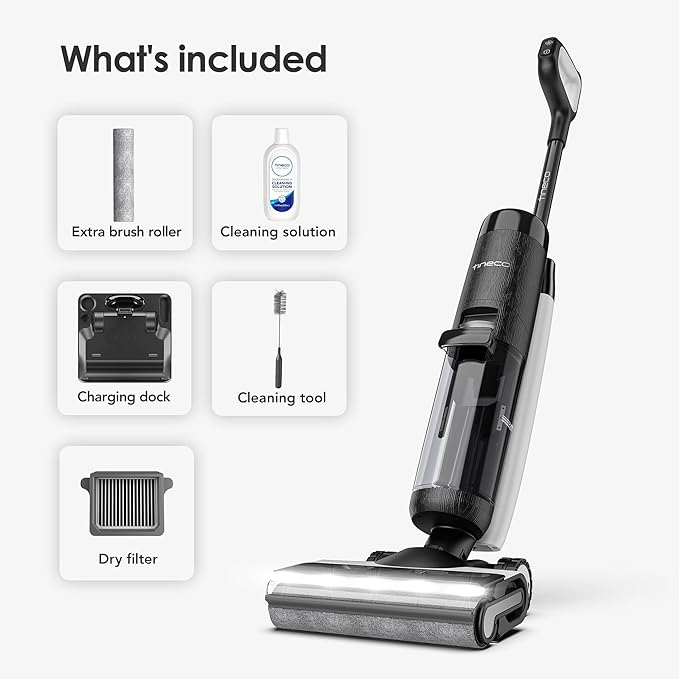 Tineco Floor ONE S7 PRO Cordless Wet Dry Vacuum Cleaner Smart Floor Cleaner Mop for Hard Floors Long Run Time Dual-Sided Edge Cleaning Self-Cleaning Centrifugal Drying Process