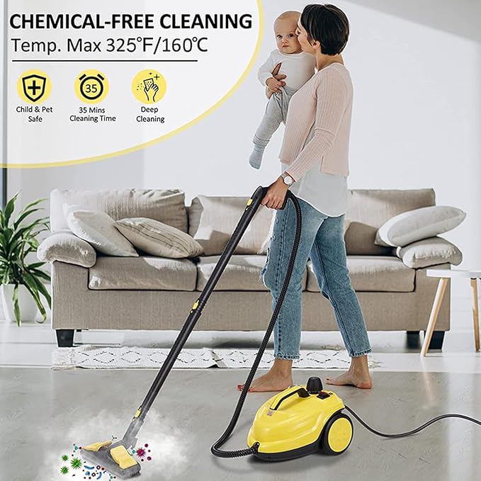 Steam Cleaner Multipurpose Powerful Steamer with 13 Accessories Portable Handheld Steam Mop with 1.8L Tank Household Cleaning Machine