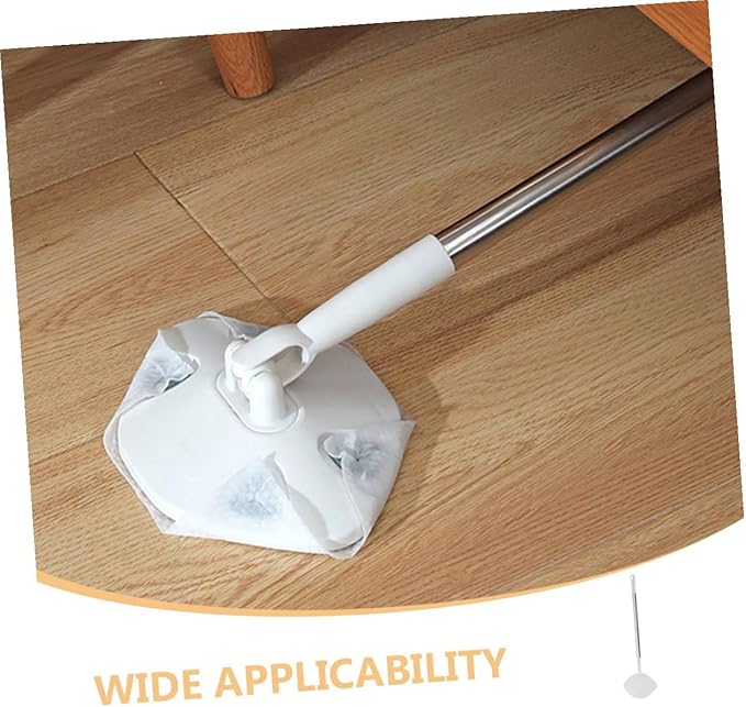 ARTIBETTER Electrostatic Dust Mop with Washable Dry and Wet Refill Pads Rotatable Triangle Floor Sweeper Mop for Household Cleaning Includes 1 Dry Cloth Pack for Hardwood and Tile Floors