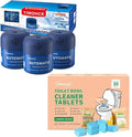 Toilet Bowl Cleaner Automatic Long Lasting Continuous Toilet Bowl Cleaners 3 Bottles Toilet Bowl Cleaning Tablets 30 Count Fast Dissolve Plastic-free Powerful Clean Septic Safe
