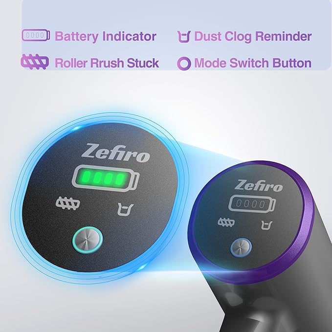 Zefiro Cordless Vacuum Cleaner for Home450W /40Kpa 50Mins Stick VacuumAnti-Tangle 1.5L Dust Cup Rechargeable Wireless Handheld Vacuum for Pet Hair/Carpet/Floor