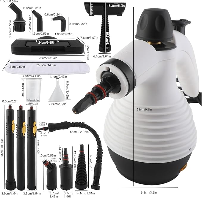 Portable Steam Cleaner Handheld Steam Cleaning Machine Pressurized Steam Washer with 16 Pcs Accessories High Efficient Multipurpose Steamer for Cleaning Home Kitchen (01)