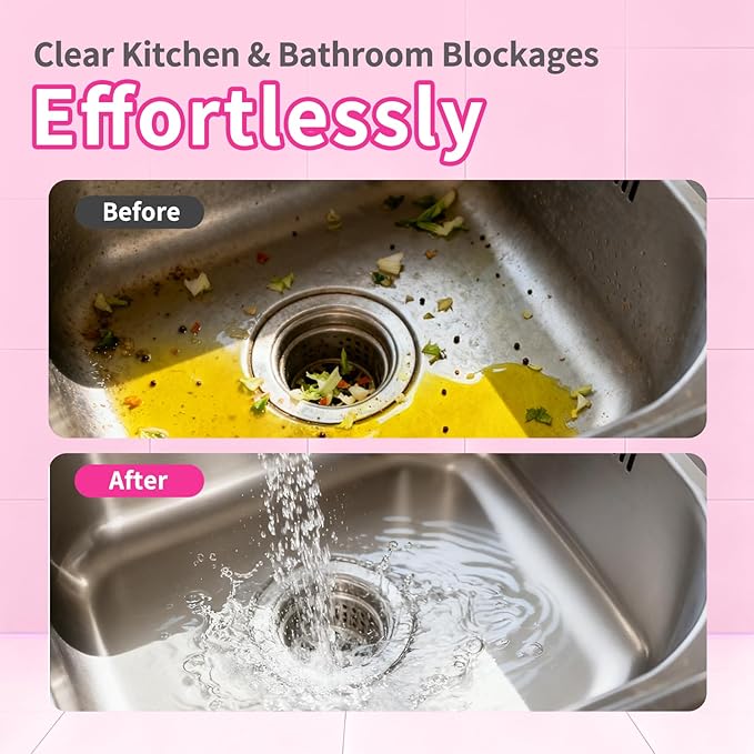 Foaming Sink Drain Cleaner: Drain Clog Remover for Kitchen Bathroom Tubs and Showers (2 pack)
