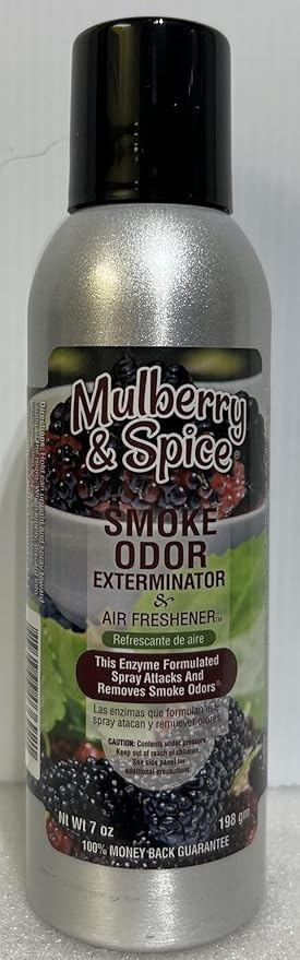 Smoke Odor Exterminator 198 gm/ 7 oz Large Spray Cinnamon Apple Set of Four Cans. Assortment (4) Includes Cinnamon Apple Pumpkin &amp Waffle Mulberry Spice and White Pumpkin.