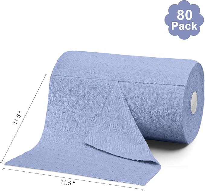 LIVOS Microfiber Cleaning Cloth Roll - 80 Pack Reusable Paper Towels Microfiber Towels for Cars Super Absorbent Lint Free Cleaning Rags for House Kitchen Window-Light Purple 11.5x11.5