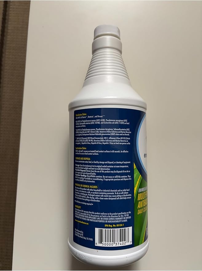 Liquid Disinfectant Box of 12x32oz Bottle Hypochlorous Acid Formula Contains No Bleach or Harsh Chemicals Home Office Doctors Office Kids &amp Pet Safe Use On All Hard Surfaces