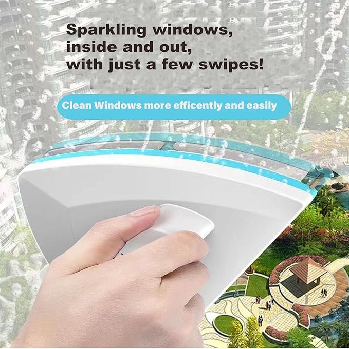 Double Sided Magnetic Window Cleaner Outside Glass Wiper 5-Gear Adjustable Outsider Glider Washing Brush Tool for High-Rise Double Car Glazed Windows (0.3-1.2)