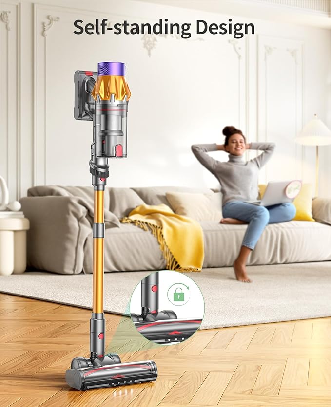 Cordless Vacuum Cleaner 650W 55KPA 70Mins Vacuum Cleaners for HomeStick Vacuum with Self-Standing Wall Mount Dock 3.3Ft HoseAromatherapy Household Vacuum for Pet Hair/Carpets/Hardwood（X7A Pro）