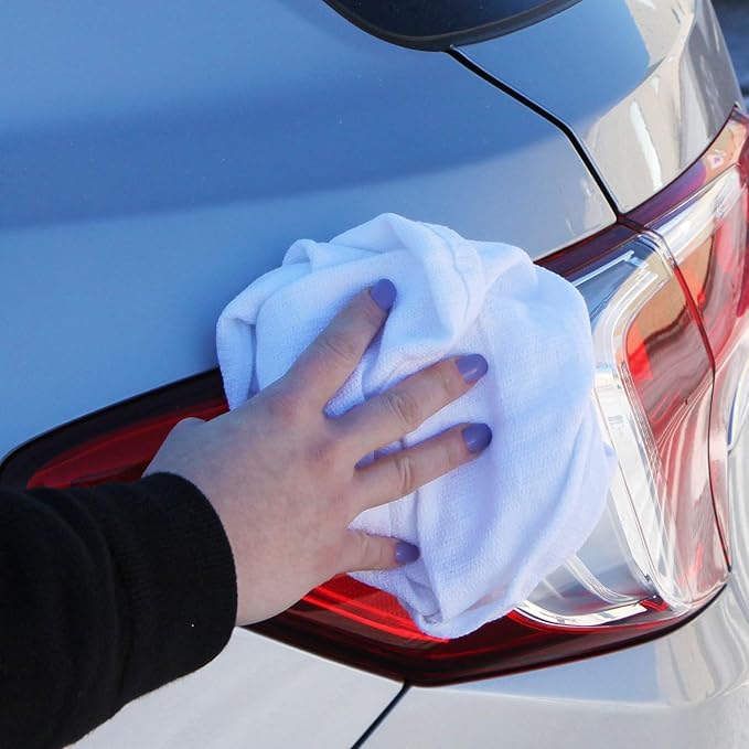 Arkwright Microfiber Huck Towels Pack of 12 Lint Free Surgical Cleaning Cloths for Glass Windows Auto Detailing and Professional Use 16 x 26 in White