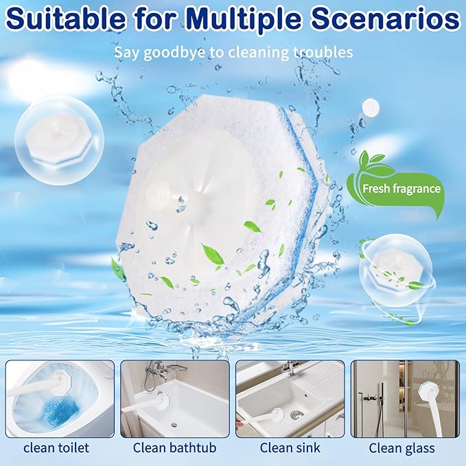 80 Count Toilet Wand Refills for Clorox Toilet Wand - Upgrade Fiber Toilet Brush 5X Cleaning Power Toilet Bowl Wand Refills No Falling Apart | Fresh Fragrance