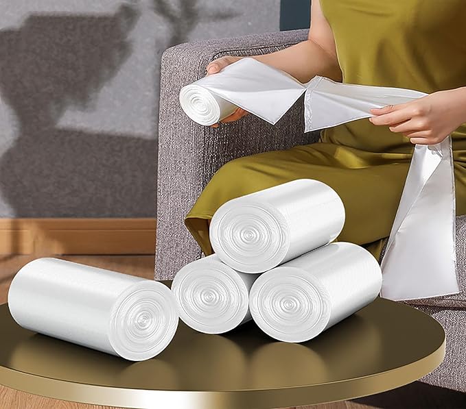 320 Count 8 Gallon Trash Bags Clear Medium Garbage Bags Strong Leakage-FreeUnscented 30 Liter Thick for Bathroom Office Kitchen Waste Basket Trash Can (Clear 8 Gallon-320 Count)