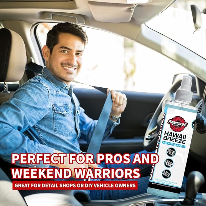 Renegade Products Classic Air Freshener Bundle – 5-Pack Spray Scents for Cars Trucks &amp Home – Includes Black Glacier Pine New Car Vanilla &amp Hawaii Breeze
