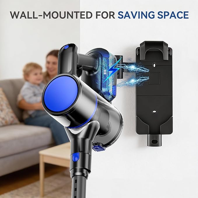 DUMOS Cordless Vacuum Cleaner Lightweight Stick Vacuum Cleaners for Home Powerful Suction &amp LED Lights Rechargeable Battery for Carpets Pet Hair Hardwood Floors