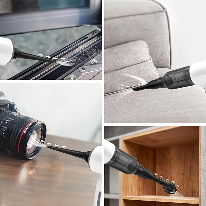 Cordless Handheld Vacuum for Car and Home - 6500Pa Powerful Suction 3-in-1 Vacuum &amp Blower for Keyboard Cleaning Computer Duster