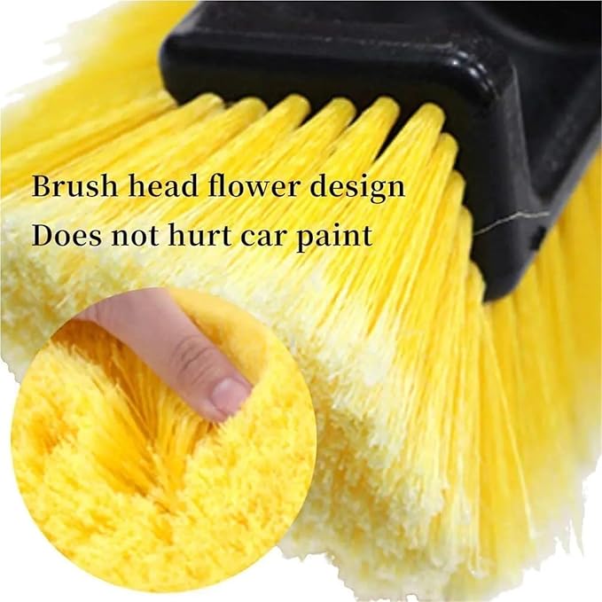 Solar Panel Cleaning Brush 2pcs Automatic Telescopic Long Pole Water Spray Brush Car Windshield Window Cleaner S Cleaning ToolWater Fed Pole(Yellow)