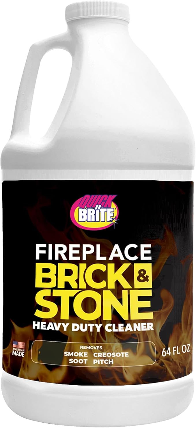 Quick 'n Brite Fireplace Gel Cleaner for Brick Stone Rock Tile and Marble Nonabrasive Fireplace Cleaner Made in the USA 64oz