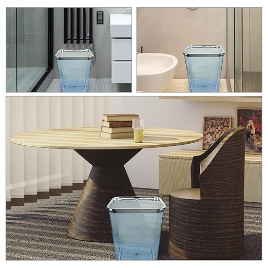 Ciieeo Large Capacity Trash Can 12l with Electroplated Rim Household Garbage Container Bin for Bathroom Kitchen Bedroom Wastebasket