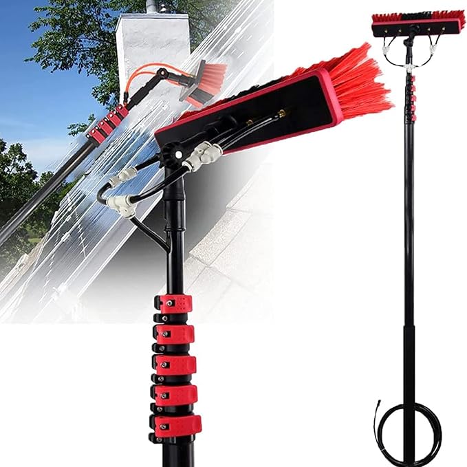 Telescopic Glass Cleaning Brush12Ft-36Ft Window Cleaning Pole Water Fed Telescopic Brush Extendable Cleaner Conservatory RoofCleaning Photovoltaic and Solar Panels Gla7.2 m