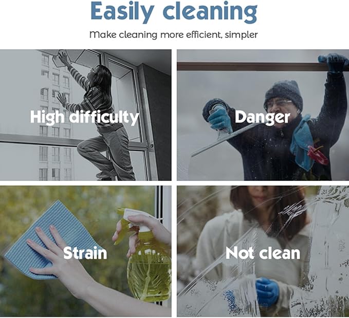 Electric Glass Tool 2 in 1 Window Cleaner Kit with Extension Pole Telescopic Washing Equipment Cordless for Windows Bathroom Floor Car Glass Tiles