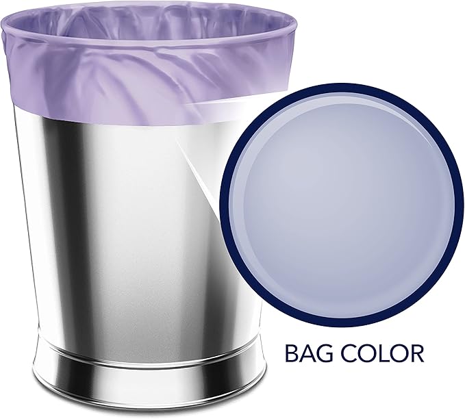 Color Scents Small Trash Bags - 4 Gallon 480 Total Bags (8 Packs of 60 Count) Twist Tie - Lavender bag in Lavender Scent with Microban