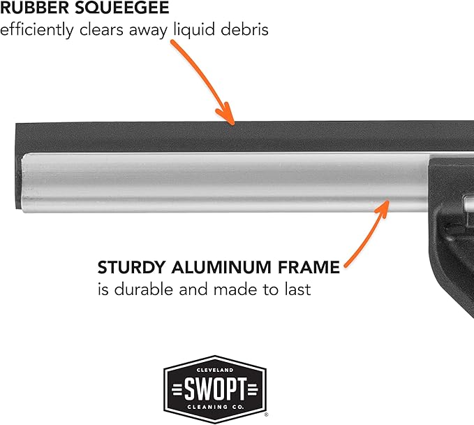 SWOPT 12 Combination Squeegee Head - Blade With Detachable Microfiber Scrubbing Pad - Interchangeable With All SWOPT Products for Efficient Cleaning and Storage