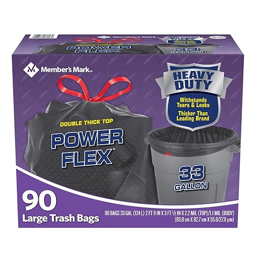 Member's Mark Power-Guard Drawstring Bags - 33 gal. - 90 Count