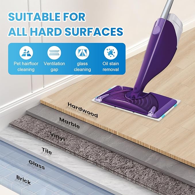 36 Count Refill for Swiffer Wet Jet Spray Mop 5-Layer Thickened Super Absorbent Disposable Wet Jet Pads for All Floor Types