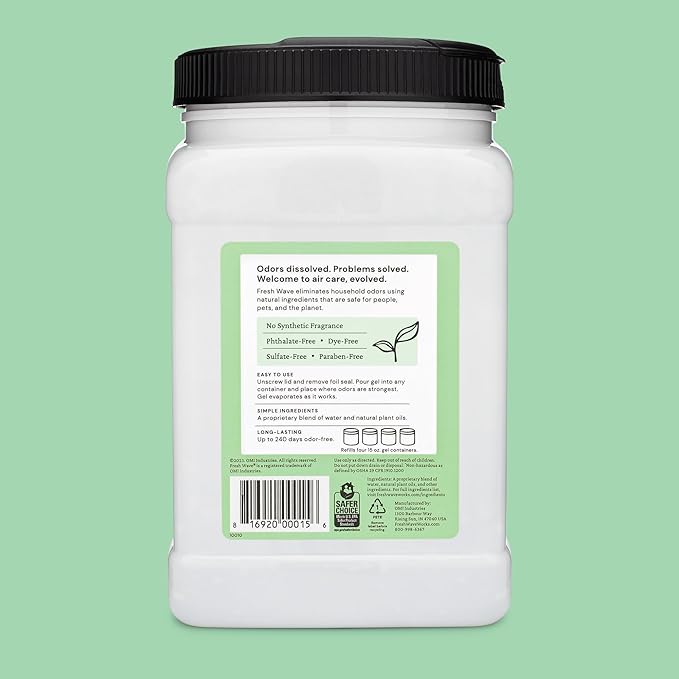 Fresh Wave Original Scent Odor Removing Gel Refill 63 oz. | Safer Odor Absorbers for Home Cooking Trash &amp Pets Areas | Natural Plant-Based Odor Eliminator