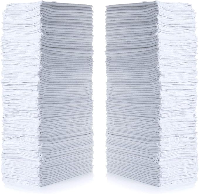 SIMPLI-MAGIC 79142 Shop Towels 14x12 150 Piece White (Pack of 4 600 Count Total)