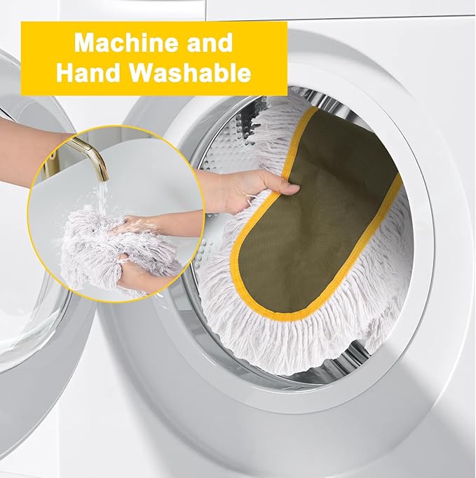 36 Commercial Dust Mops for Floor Cleaning with Replacement Mop Pad Heavy Duty Large Dust Mop for Hardwood FloorsIndustrial Floor Duster Wet Dry Mop for Office Garage Warehouse Factory Mall