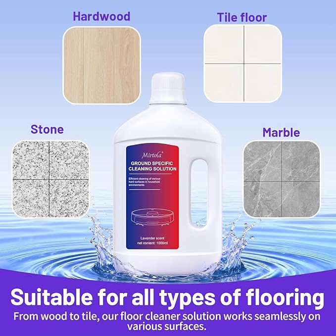 Multi-Surface Floor Cleaning Solution Compatible with Dreame Cleaning Solution Lavender Scent Deep Clean Suitable for All Mopping Robot Vacuums and Cordless Wet/Dry Mops (2000 ml)